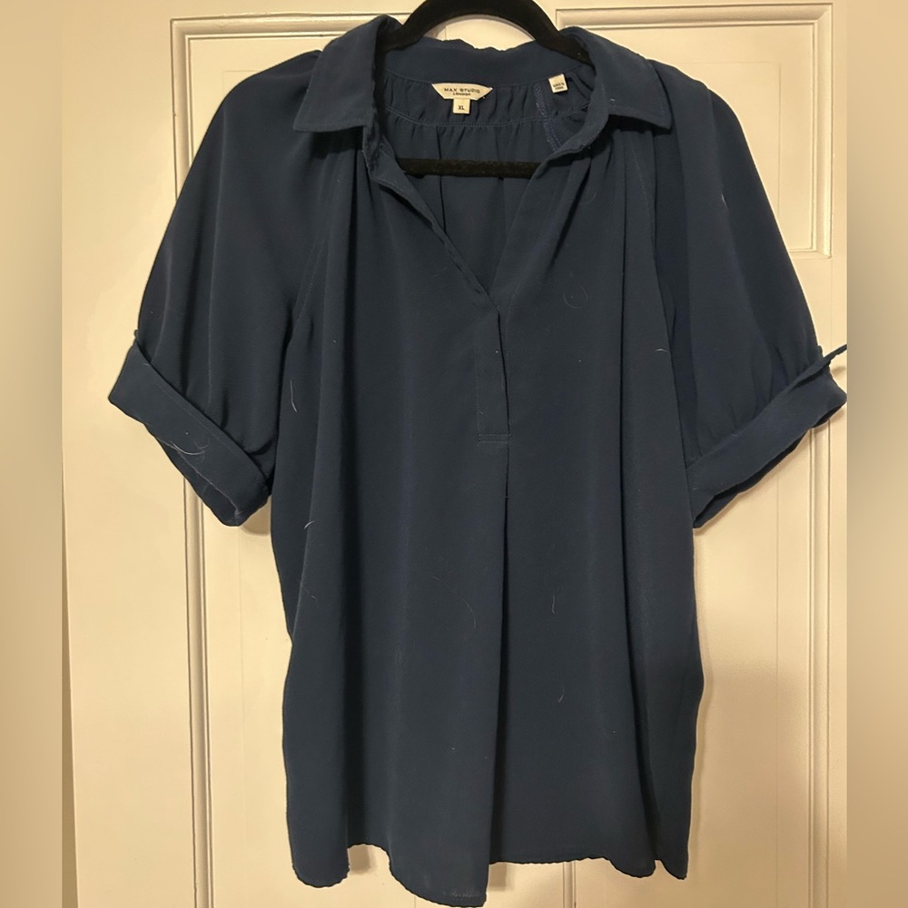 Max Studio Navy Blouse